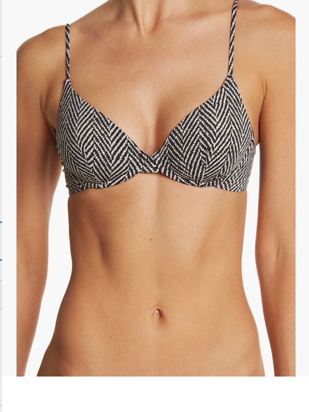 Maaji Black and White Chevron Underwire Bikini Top